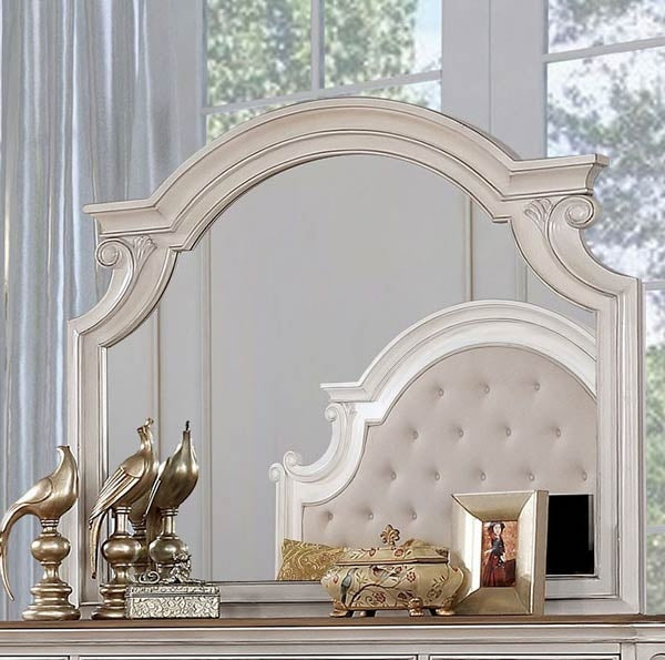 Furniture of America - Pembroke 5 Piece California King Bedroom Set in Antique White Wash - CM7561-CK-5SET - Mirror
