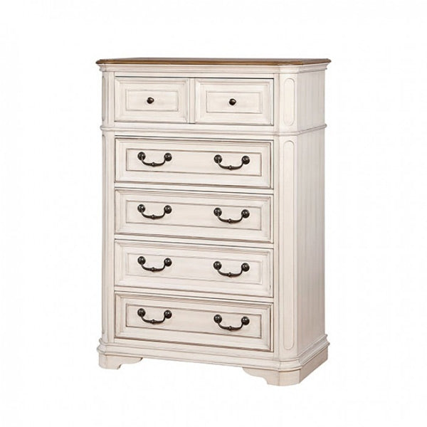 Furniture of America - Pembroke 6 Piece Queen Bedroom Set in Antique White Wash - CM7561-Q-6SET - Chest