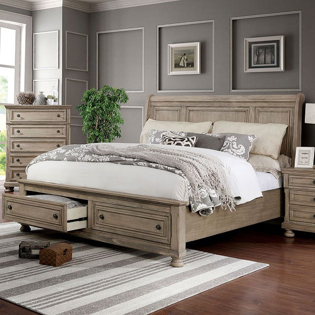 Furniture of America - Wells 3 Piece California King Bedroom Set in Gray - CM7568-CK-3Set - GreatFurnitureDeal