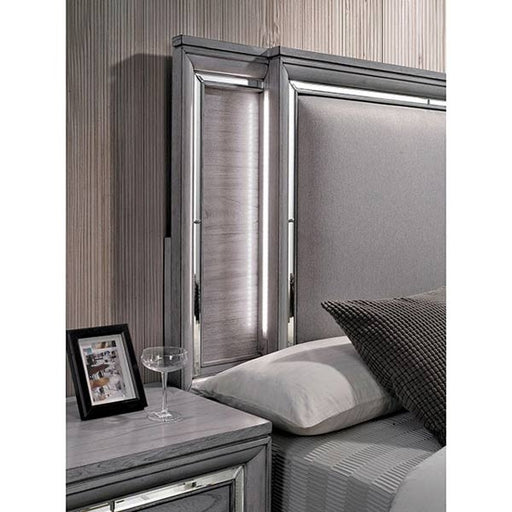 Furniture of America - Alanis 5 Piece Queen Bedroom Set in Light Gray - CM7579-Q-5SET - Headboard