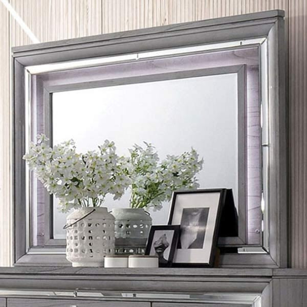 Furniture of America - Alanis Dresser with Mirror in Light Gray - CM7579-DM - Mirror