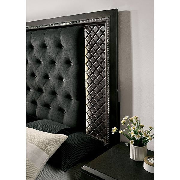 Furniture of America - Demetria 3 Piece California King Bedroom Set in Metallic Gray - CM7584-CK-3SET - Headboard