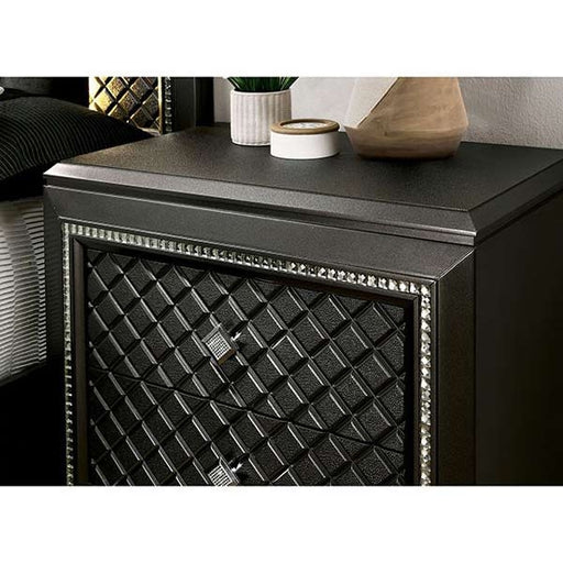 Furniture of America - Demetria 4 Piece Storage California King Bedroom Set in Metallic Gray - CM7584DR-CK-4SET
