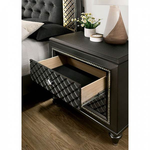 Furniture of America - Demetria 4 Piece Eastern King Bedroom Set in Metallic Gray - CM7584-EK-4SET - Open View