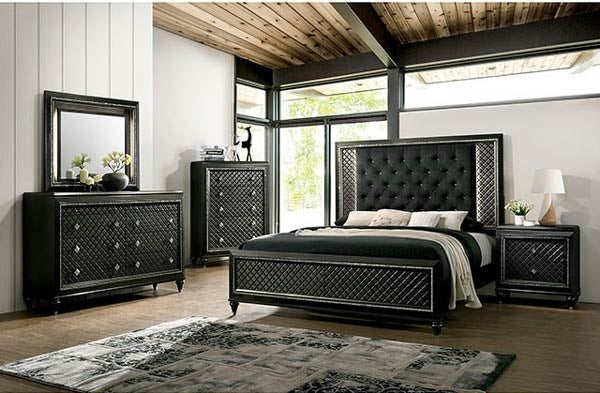 Furniture of America - Demetria 3 Piece California King Bedroom Set in Metallic Gray - CM7584-CK-3SET