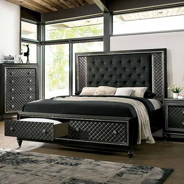 Furniture of America - Demetria 6 Piece Storage Queen Bedroom Set in Metallic Gray - CM7584DR-Q-6SET - GreatFurnitureDeal
