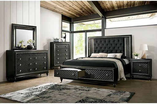 Furniture of America - Demetria 3 Piece Storage California King Bedroom Set in Metallic Gray - CM7584DR-CK-3SET