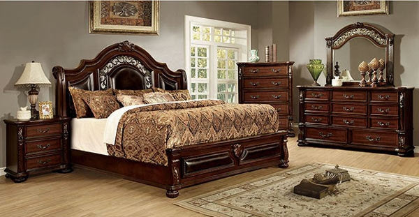 Furniture of America - Flandreau Eastern King Bed in Brown Cherry - CM7588-EK