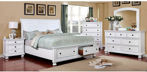 Furniture of America - Castor 5 Piece Queen Bedroom Set in White - CM7590WH-Q-5SET