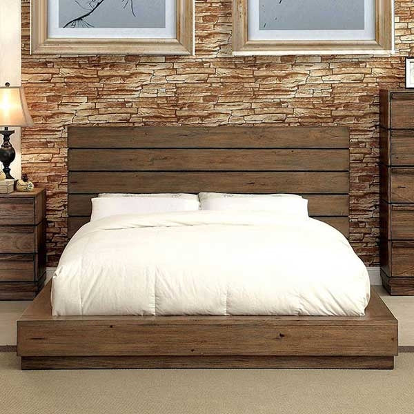 Furniture of America - Coimbra 3 Piece Eastern King Bedroom Set in Rustic Natural Tone - CM7623-EK-3SET