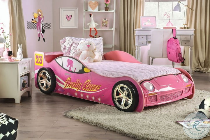 Furniture of America - Velostra Twin Bed in Pink - CM7642