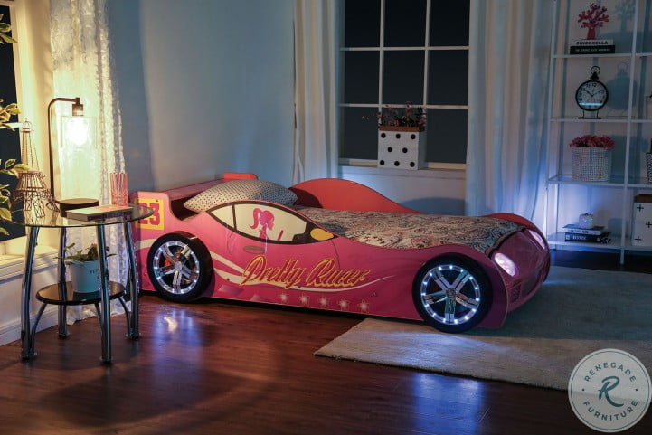 Furniture of America - Velostra Twin Bed in Pink - CM7642 - GreatFurnitureDeal