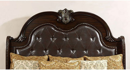 Fromberg Queen Bed in Brown Cherry - CM7670-Q - Headboard Leather