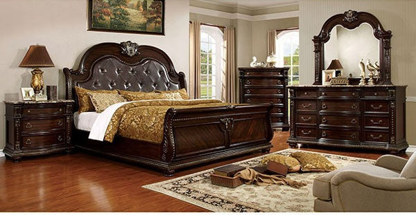 Furniture of America - Fromberg 3 Piece Eastern King Bedroom Set in Brown Cherry - CM7670-EK-3SET