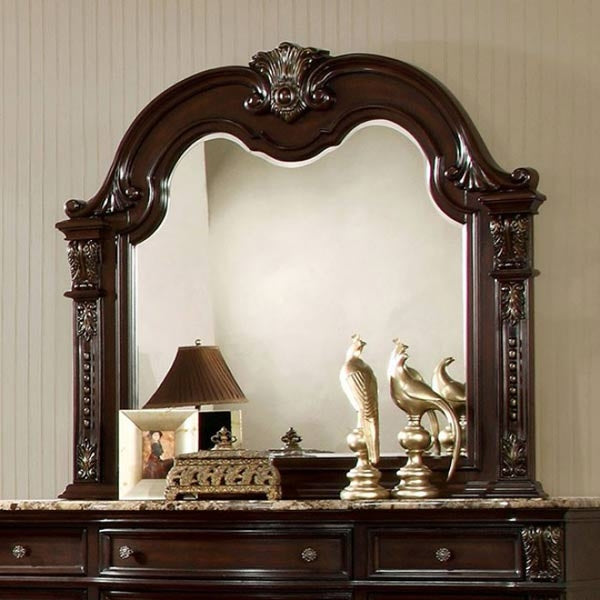 Fromberg 5 Piece Eastern King Bedroom Set in Brown Cherry - CM7670-EK-5SET - Mirror