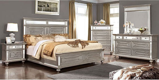 Furniture of America - Salamanca 6 Piece California King Bedroom Set in Silver - CM7673-CK-6SET - GreatFurnitureDeal
