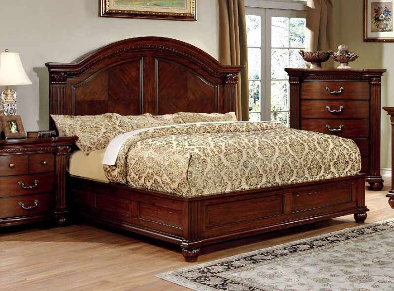 Furniture of America - Grandom 4 Piece California King Bedroom Set in Cherry - CM7736-CK-4SET - California King Bed