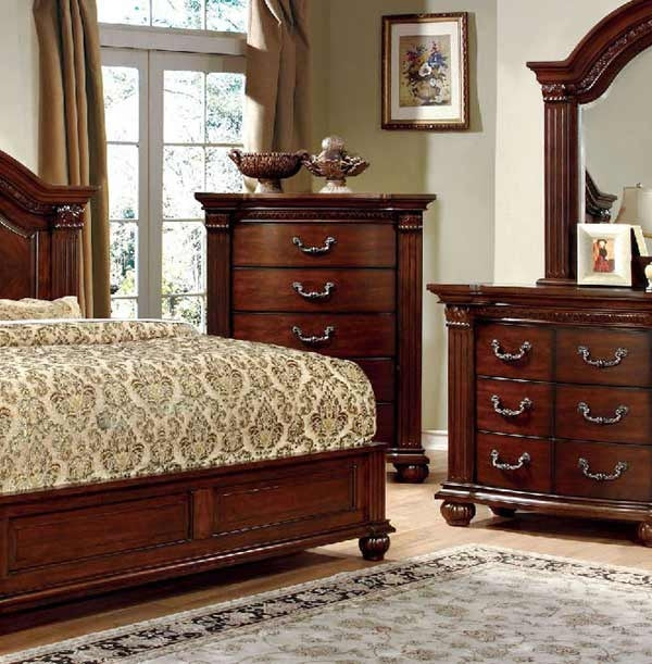 Furniture of America - Grandom 7 Piece Eastern King Bedroom Set in Cherry - CM7736-EK-7SET - Chest