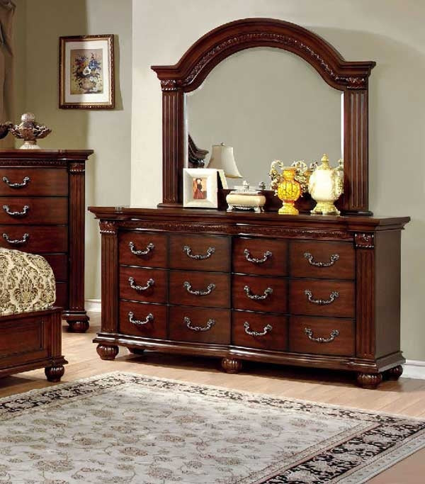 Furniture of America - Grandom 7 Piece California King Bedroom Set in Cherry - CM7736-CK-7SET - Dresser Set