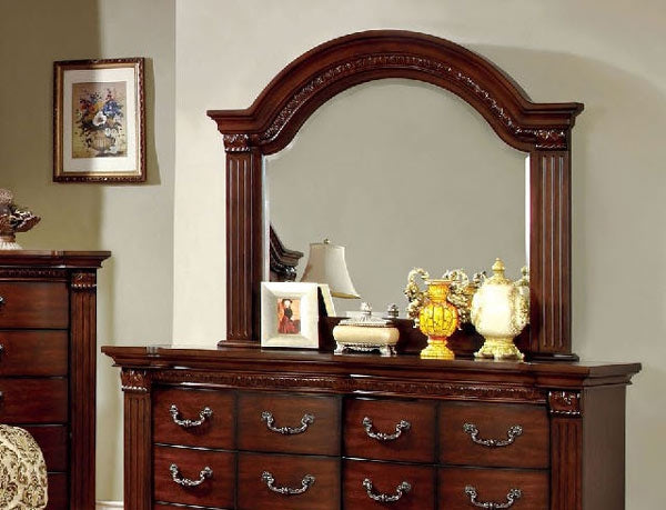 Furniture of America - Grandom 7 Piece Eastern King Bedroom Set in Cherry - CM7736-EK-7SET - Mirror