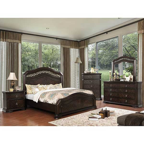 Furniture of America - Calliope 5 Piece California King Bedroom Set in Espresso - CM7751-CK-5SET - GreatFurnitureDeal