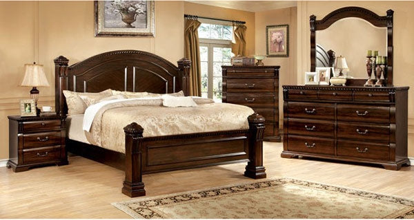 Furniture of America - Burleigh 3 Piece Eastern King Bedroom Set in Cherry - CM7791-EK-3SET
