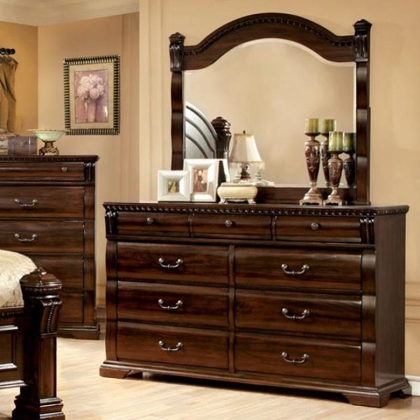 Furniture of America - Burleigh 5 Piece California King Bedroom Set in Cherry - CM7791-CK-5SET - GreatFurnitureDeal