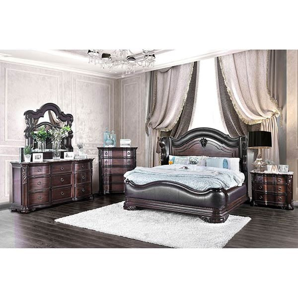 Furniture of America - Arcturus 3 Piece Eastern King Bedroom Set in Brown Cherry - CM7859-EK-3SET - GreatFurnitureDeal