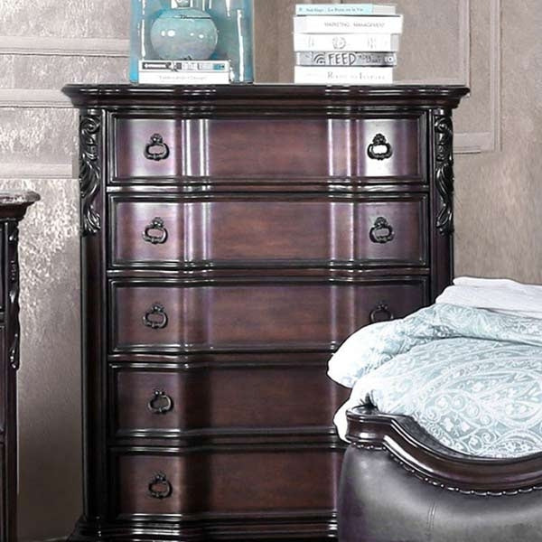 Furniture of America - Arcturus 6 Piece California King Bedroom Set in Brown Cherry - CM7859-CK-6SET - GreatFurnitureDeal