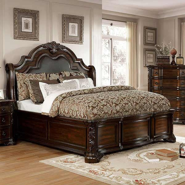 Furniture of America - Niketas California King Bed in Brown Cherry - CM7860-CK - GreatFurnitureDeal