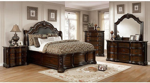 Furniture of America - Niketas Eastern King Bed in Brown Cherry - CM7860-EK - GreatFurnitureDeal