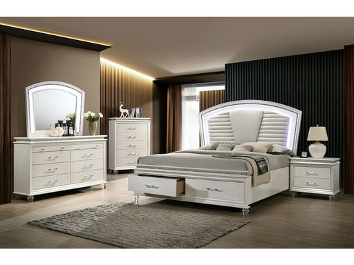 Furniture of America - Maddie 5 Piece Eastern King Bedroom Set in Pearl White - CM7899-EK-5Set - GreatFurnitureDeal