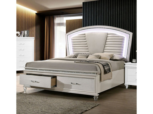 Furniture of America - Maddie 5 Piece Eastern King Bedroom Set in Pearl White - CM7899-EK-5Set - GreatFurnitureDeal