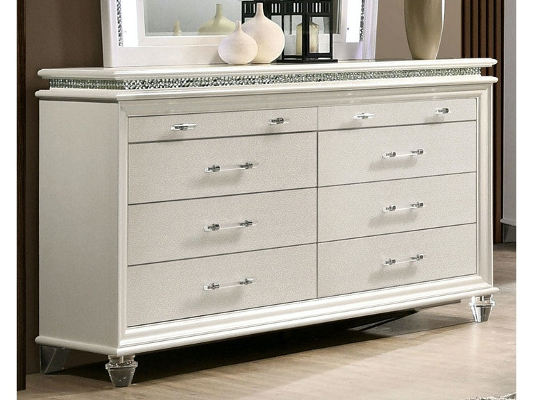 Furniture of America Maddie Pearl White Dresser Furniture of America Maddie Pearl White Dresser