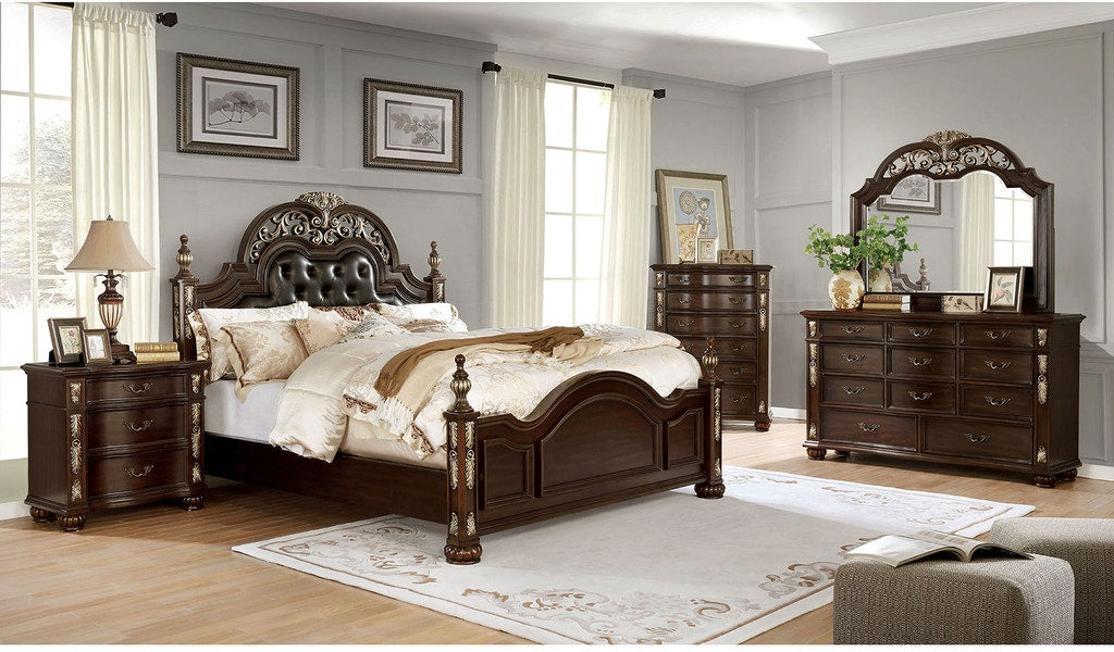 Furniture of America - Theodor Queen Bed in Brown Cherry - CM7926-Q - GreatFurnitureDeal