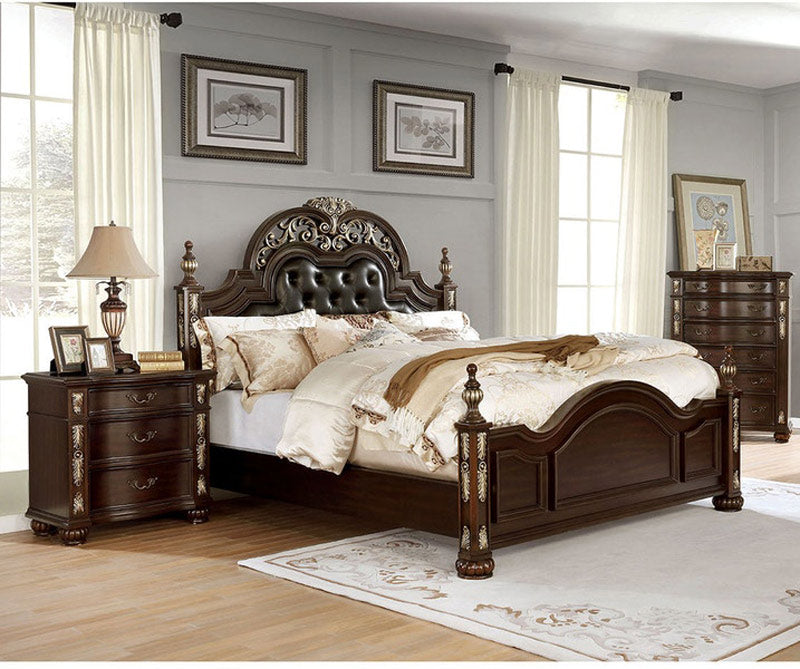 Furniture of America - Theodor 3 Piece Queen Bedroom Set in Brown Cherry - CM7926-Q-3Set - GreatFurnitureDeal