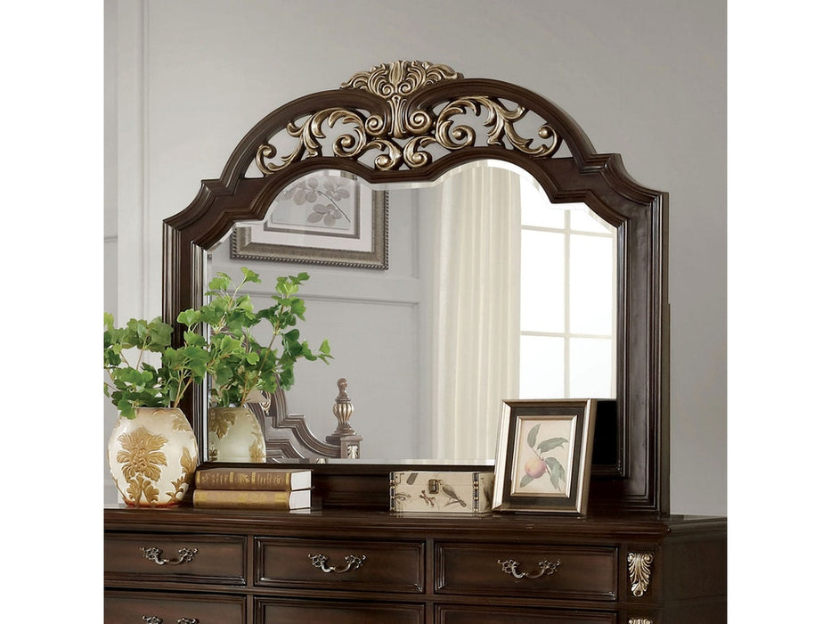 Furniture of America - Theodor Dresser with Mirror in Brown Cherry - CM7926DM