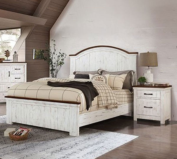 Furniture of America - Alyson 5 Piece California King Bedroom Set in Distressed White - CM7962-CK-5Set - GreatFurnitureDeal