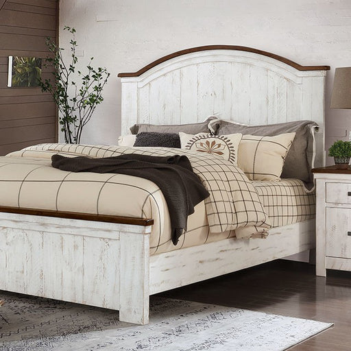Furniture of America - Alyson California King Bed in Distressed White - CM7962-CK - GreatFurnitureDeal