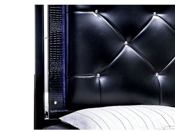 Bellanova 6 Piece California King Bedroom Set in Black - CM7979BK-CK-6SET - Headboard Leather