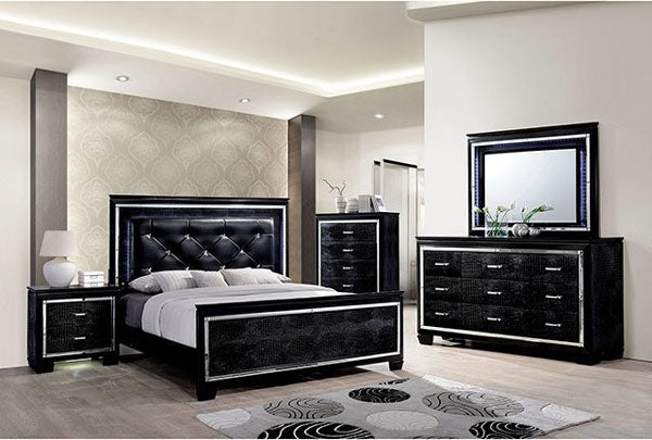 Furniture of America - Bellanova 6 Piece Eastern King Bedroom Set in Black - CM7979BK-EK-6SET