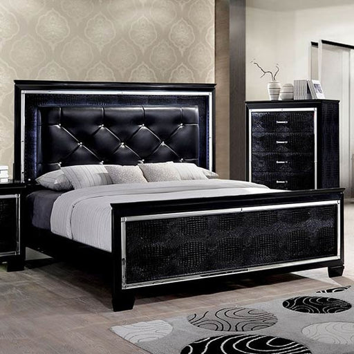 Furniture of America - Bellanova 5 Piece California King Bedroom Set in Black - CM7979BK-CK-5SET