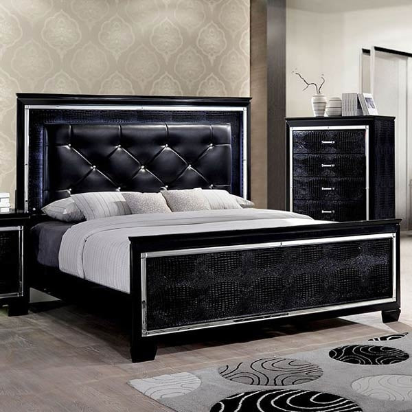 Furniture of America - Bellanova 6 Piece California King Bedroom Set in Black - CM7979BK-CK-6SET