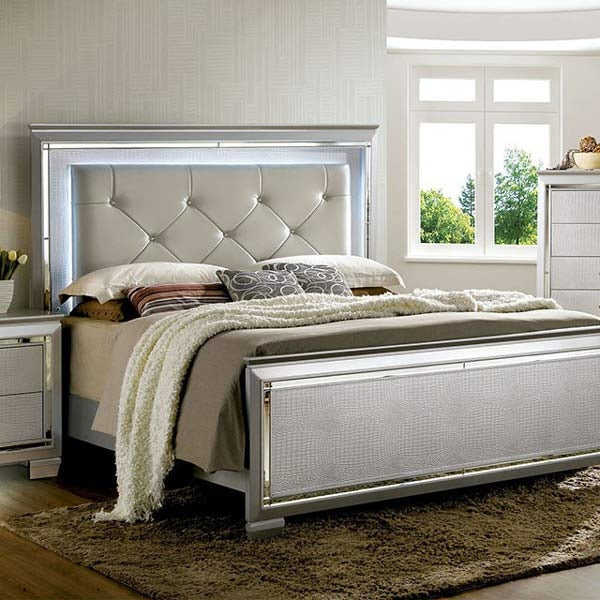 Furniture of America - Bellanova 6 Piece Eastern King Bedroom Set in Silver - CM7979SV-EK-6SET
