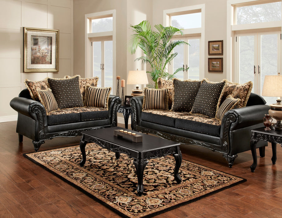 Myco Furniture - Ebony Sofa in Black-Gold - CN100-S