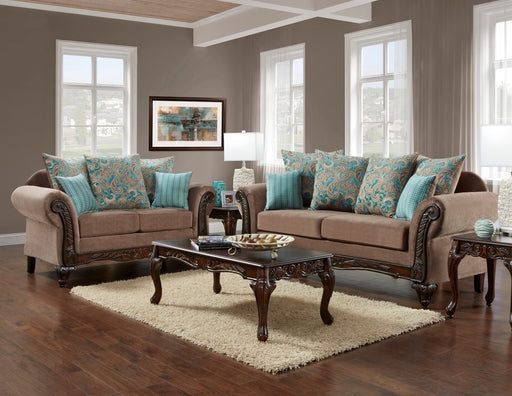 Myco Furniture - Hill St 2 Piece Living Room Set in Brown-Turqouise - CN120-2SET - GreatFurnitureDeal