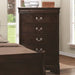 Coaster Furniture - Louis Philippe 5 Drawers Chest with Silver Bails in Cappuccino - 202415 - GreatFurnitureDeal