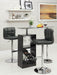 Coaster Furniture - Black/Black Vinyl 3-pc Modern Server Bar Set - 120451/102554