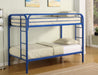 Coaster Furniture - Fordham Blue Twin Over Twin Metal Bunkbed - 2256B