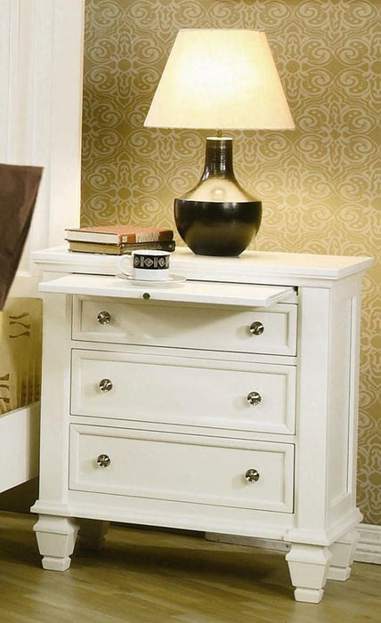 Coaster Furniture - Sandy Beach White 4 Piece Queen Sleigh Storage Bedroom Set - 201309Q-4SET